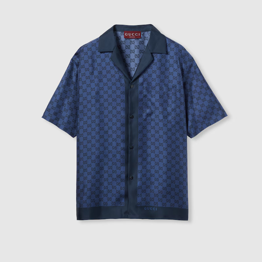 Chemise de bowling en twill de soie à imprimé