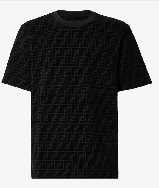 T-shirt en piqué noir Fendi